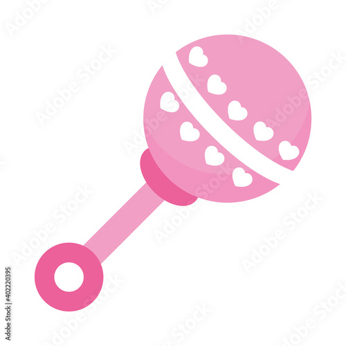 baby rattle icon, colorful design