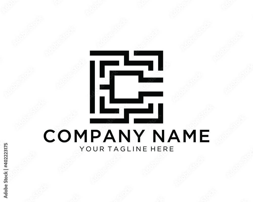 Letter C minimal logo icon design. Vector template graphic elements. Technology, digital interfaces, hardware and engineering concepts. Graphic made of circuits Letter C minimal logo icon design. Vector template graphic elements. Technology, digital interfaces, hardware and engineering concepts. Graphic made of circuits