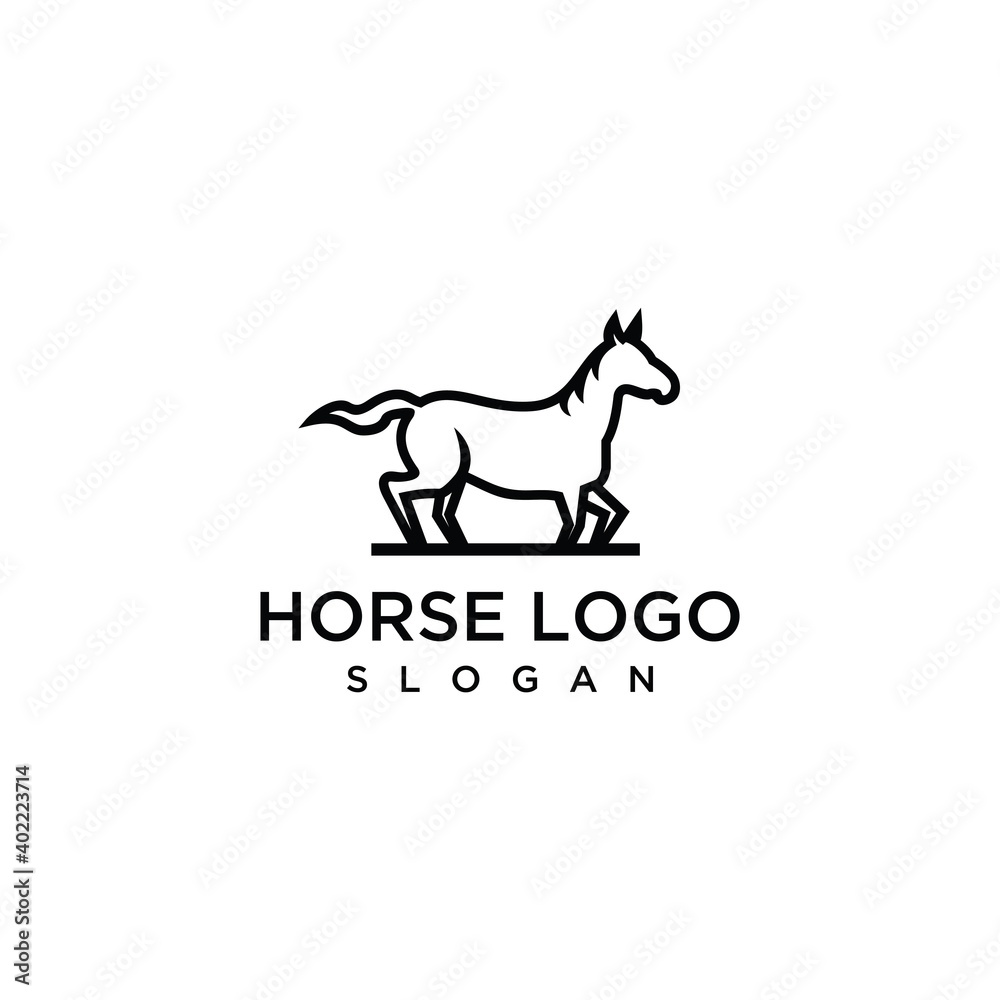Horse icon vector line design logo Horse icon vector line design logo