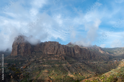 panoramic photography. Second view of the Ayacata mountains. Gran Canaria. Spain