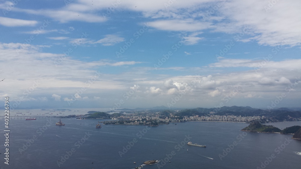Vue sur la baie de Rio de Janeiro depuis une colline