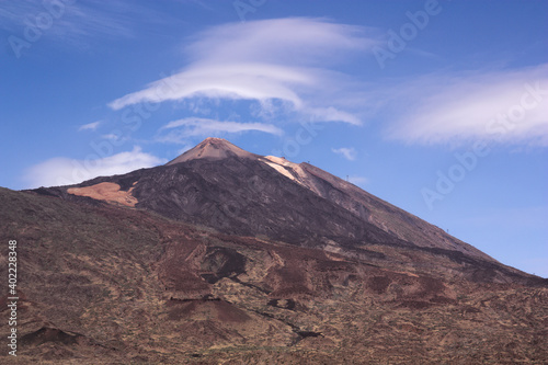 Peak of Mount Teide on the island of Tenerife in the Canary Islands, Spain