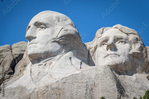 The Busts of George Washington and Thomas Jefferson at Mount Rushmore National Monument