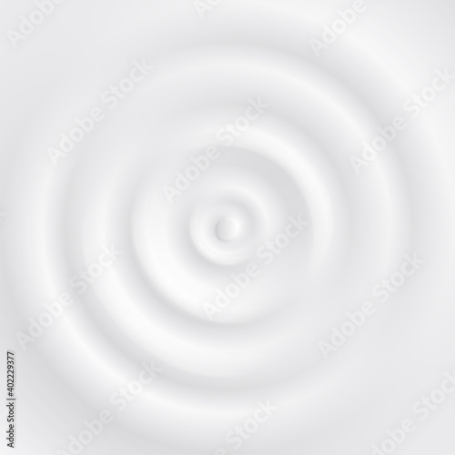 Milk ripple circle, drop falling on yoghurt with splash wave top view. Realistic vector illustration of cream dairy product or cosmetic cream product with round ripple surface texture