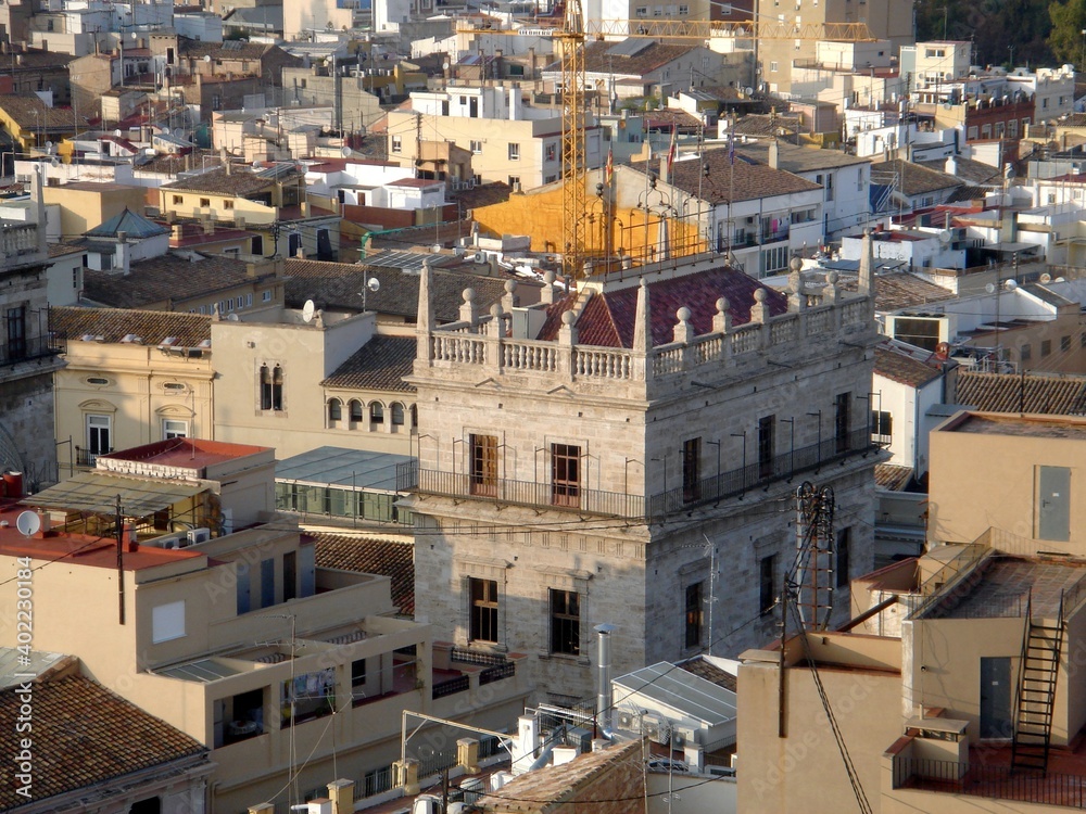 View of the old center of Valencia, Spain