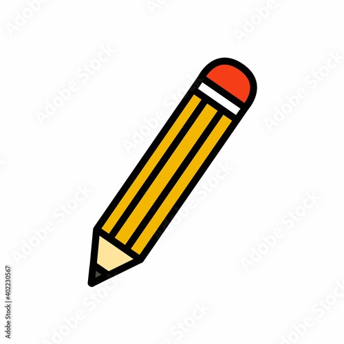 pencil line icon, vector color line illustration