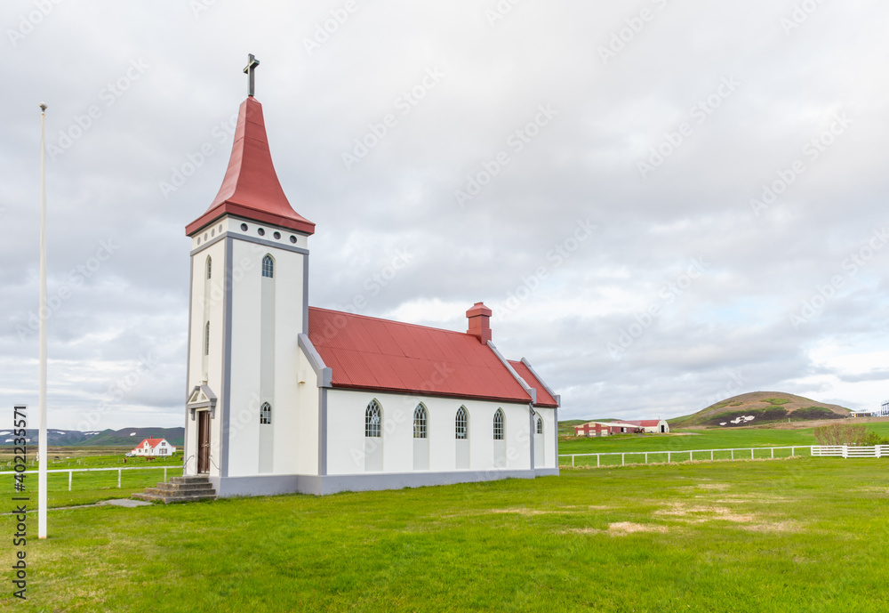 Snartarstadakirkja church near town of Kopasker in Iceland