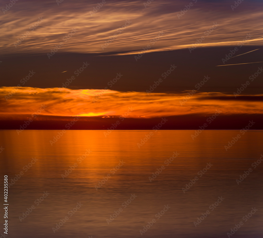 golden sunset over Ontario lake