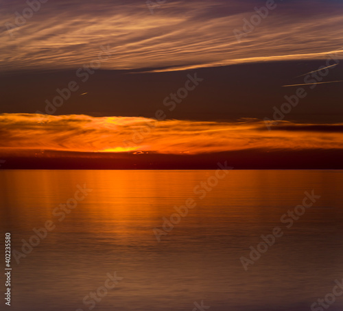 golden sunset over Ontario lake