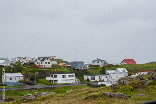 Buildings in town of Stykkisholmur on Snaefellsnes Peninsula in Iceland