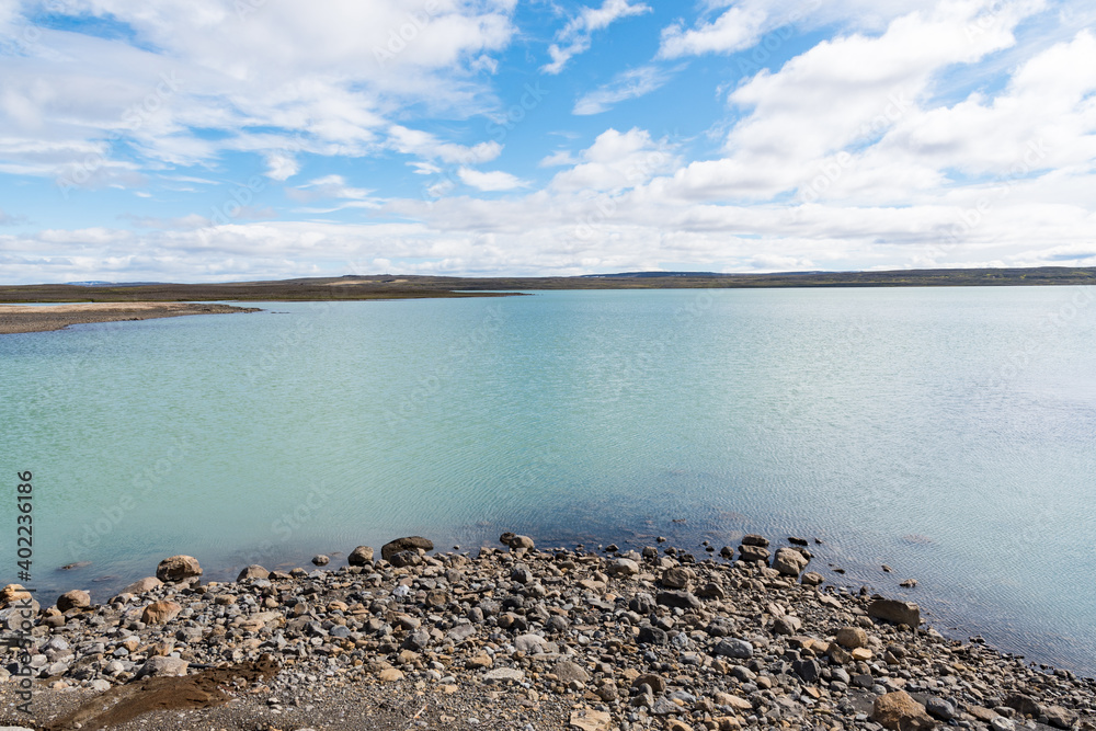 Kelduarlon water reservoir in the wilderness of Iceland