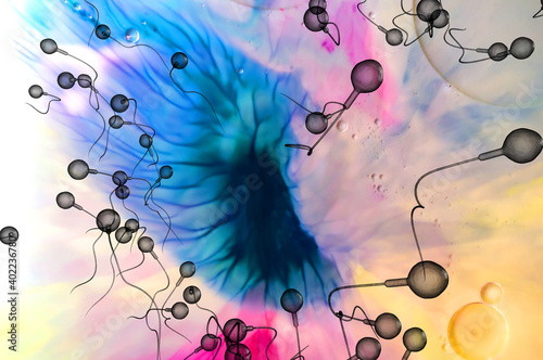 Sperm and Egg 3D Illustration