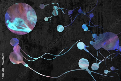 Sperm and Egg 3D Illustration