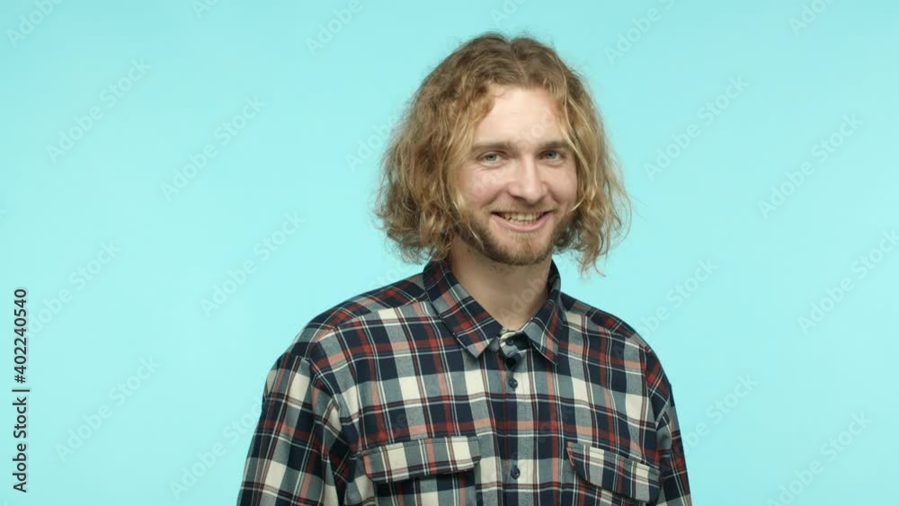 Good job, very nice. Slow motion of proud and happy blond man congratulate you, snap fingers, pointing at camera and showing thumbs up, nod in approval, praise great work Good job, very nice. Slow motion of proud and happy blond man congratulate you, snap fingers, pointing at camera and showing thumbs up, nod in approval, praise great work