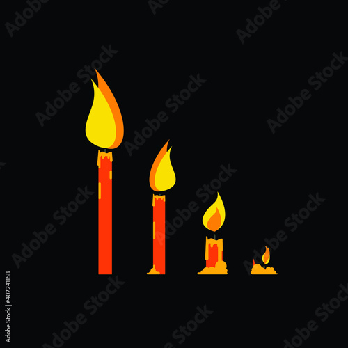 Candle vector isolated Different levels.