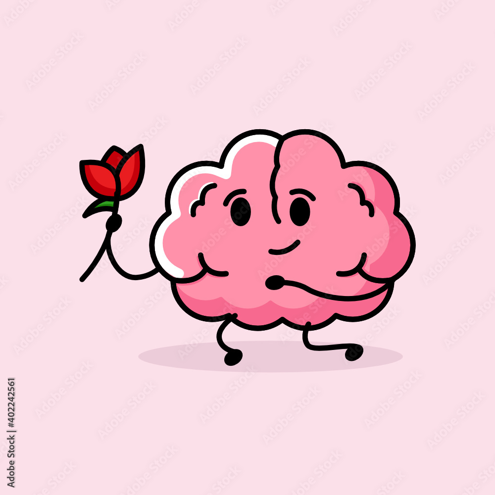 Cute minimalist brain with adorable pose Cute minimalist brain with adorable pose