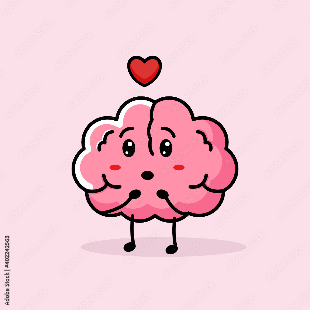 Cute minimalist brain with adorable pose Cute minimalist brain with adorable pose