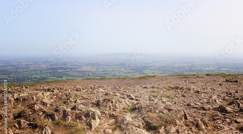 Panoramic view of Great Malvern  Malvern Hills  Worcestershire  UK 