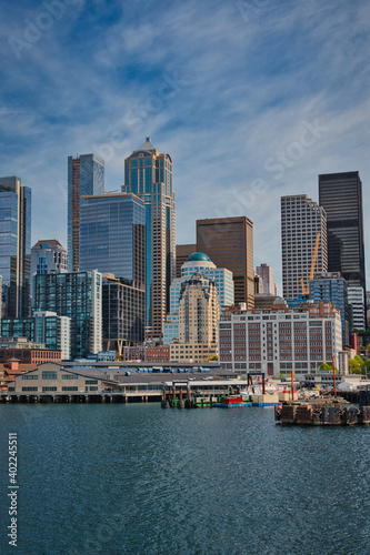 2020-12-29 SEATTLE'S WATERFRONT AND SKYLINE BY PIER 57 AND ELLIOTT BAY  © Michael J Magee