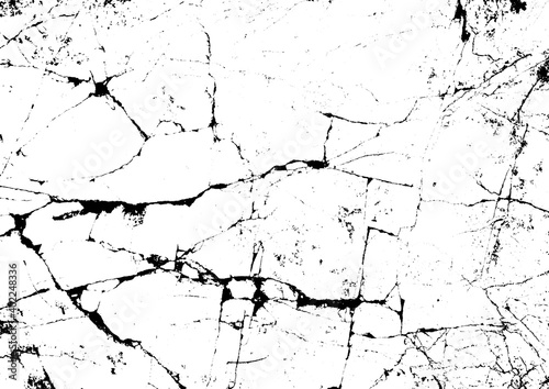Vector the cracks concrete texture white and black.