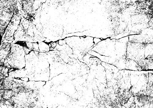 Vector distressed overlay of cracked concrete stone grunge adstract background. photo