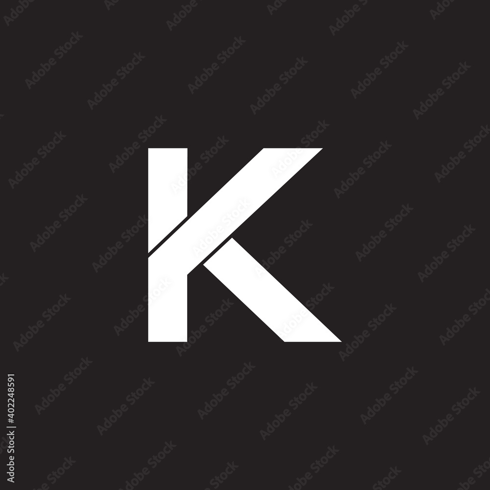 letter k simple overlapping geometric line symbol logo vector letter k simple overlapping geometric line symbol logo vector