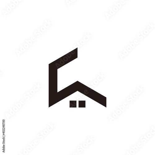 vector of abstract letter c roof home geometric logo