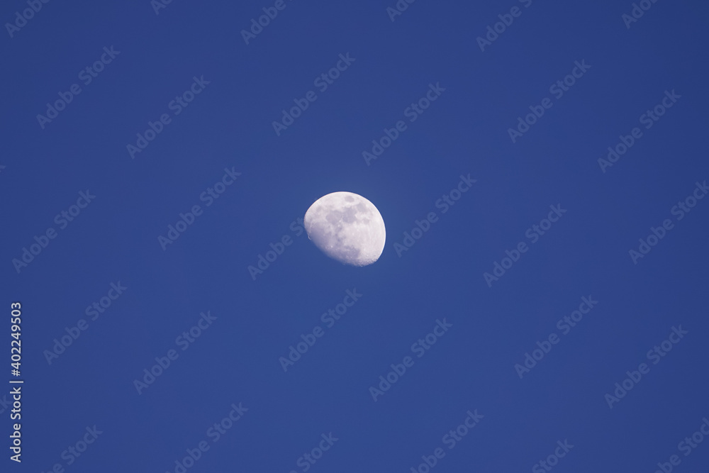 The moon in the evening sky. The moon in the evening sky.