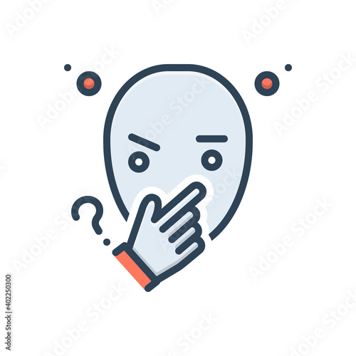 Color illustration icon for seriously