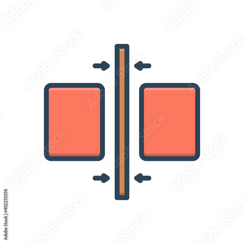 Color illustration icon for thin
