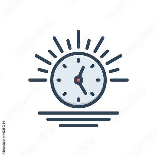 Color illustration icon for afternoon