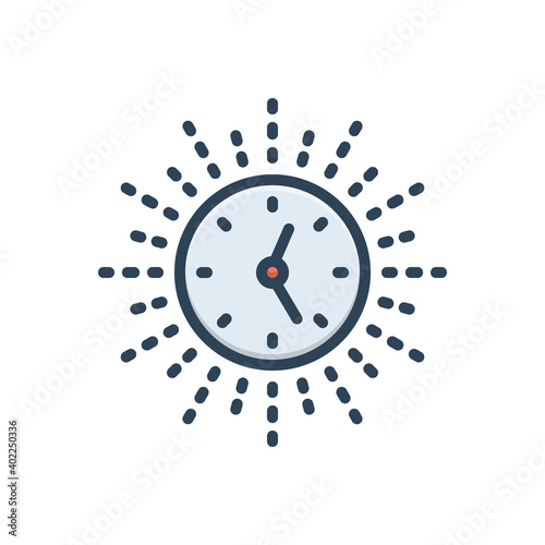 Color illustration icon for afternoon