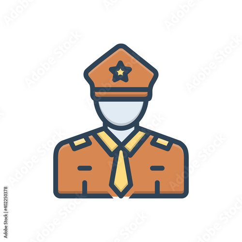 Color illustration icon for guard