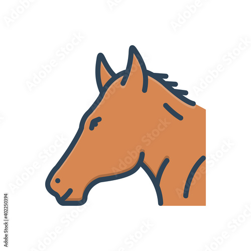 Color illustration icon for horse