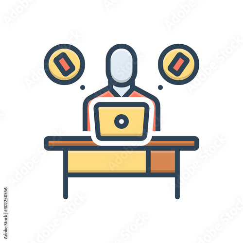 Obraz na plátně Color illustration icon for insist