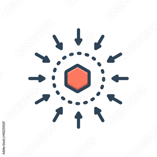 Color illustration icon for middle