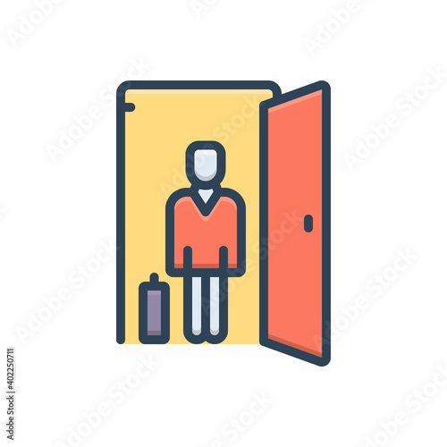Color illustration icon for guest