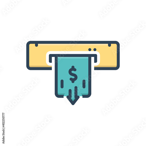 Color illustration icon for withdraw