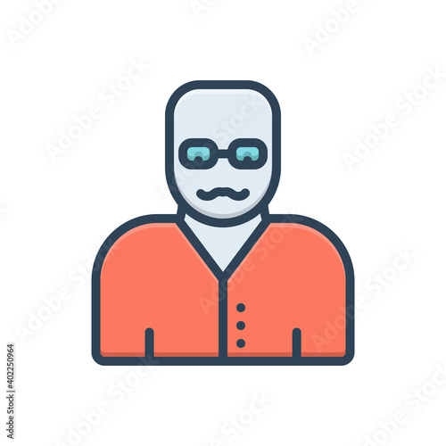 Color illustration icon for age