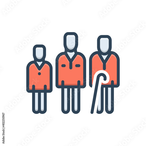 Color illustration icon for age 