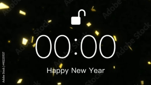 New Year 2021 Animated Text Lock Screen black background - Video Stock