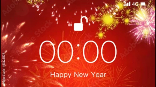 New Year 2021 Animated Text Lock Screen - Video Stock