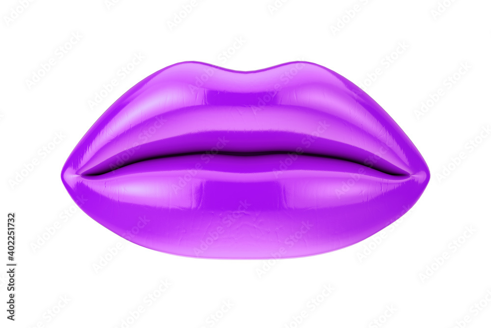Female Lips with Purple Lipstick in Kiss Gesture. 3d Rendering Female Lips with Purple Lipstick in Kiss Gesture. 3d Rendering