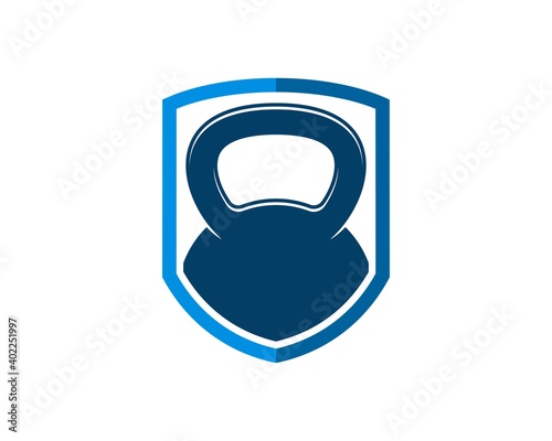 Simple shield with gym kettle bell inside