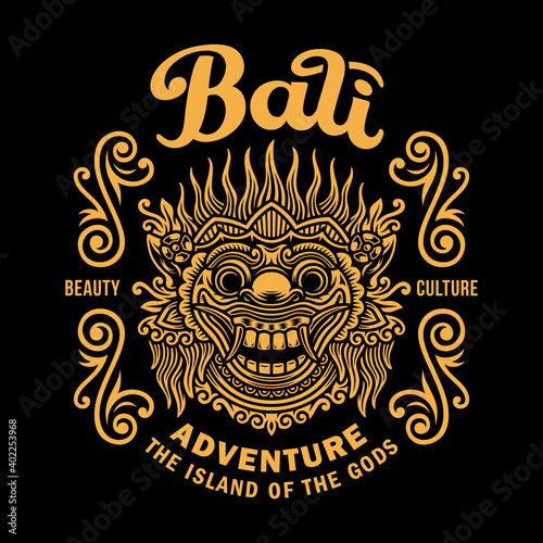 Traditional Balinese Mask Vector Illustration On Black,
Traditional Balinese Mask Graphic T-shirt