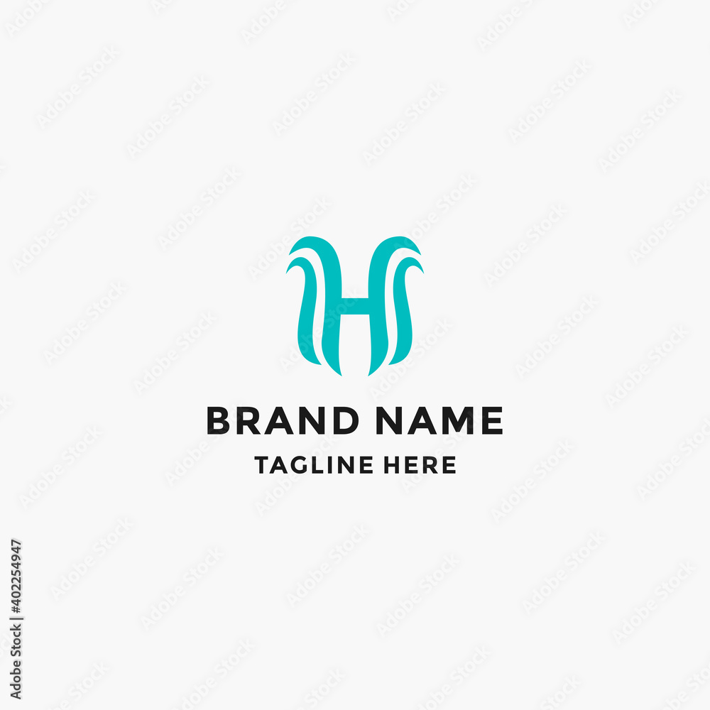 letter h abstract logo design vector template