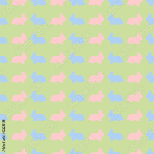 Silhouette of a rabbit. Vector illustration. Seamless pattern. 