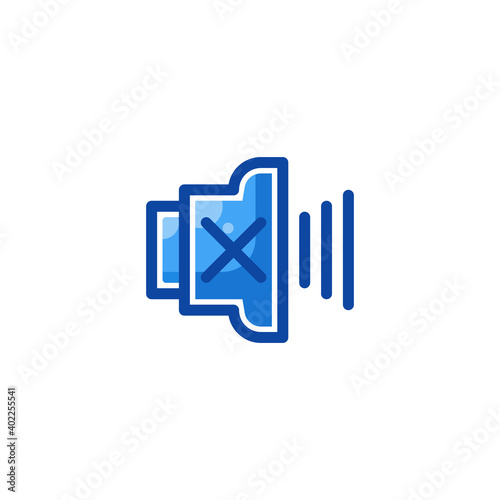 No sound icon in filled line style isolated on white background. EPS 10