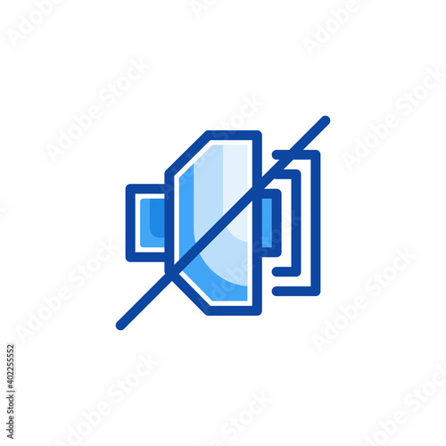 No sound icon in filled line style isolated on white background. EPS 10