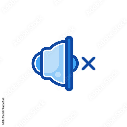 No sound icon in filled line style isolated on white background. EPS 10
